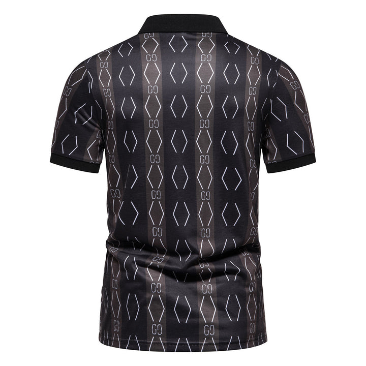 Herren Poloshirt mit einzigartigem grafischen Muster und modernem Kragen Echoarchiv