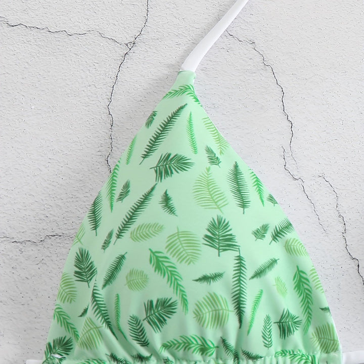 Damen trendiger Triangel-Bikini mit botanischem Muster Echo Archiv