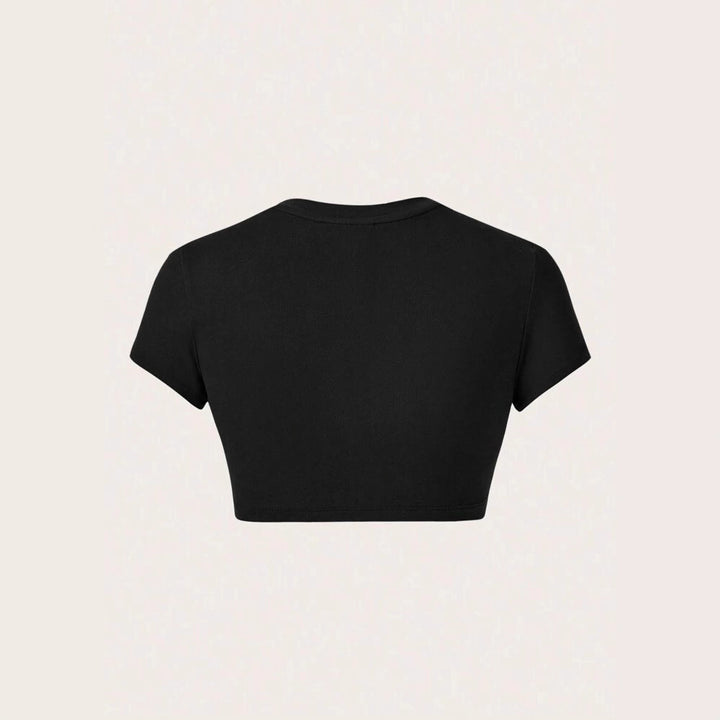 Damen Crop-T-Shirt mit kreativem unvergesslichem Statement Echo Archiv