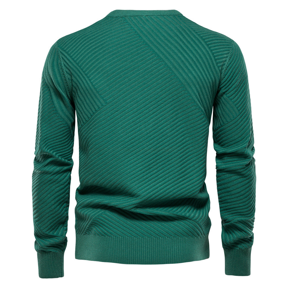 Herren Strickpullover mit modernem diagonalen Muster Echoarchiv