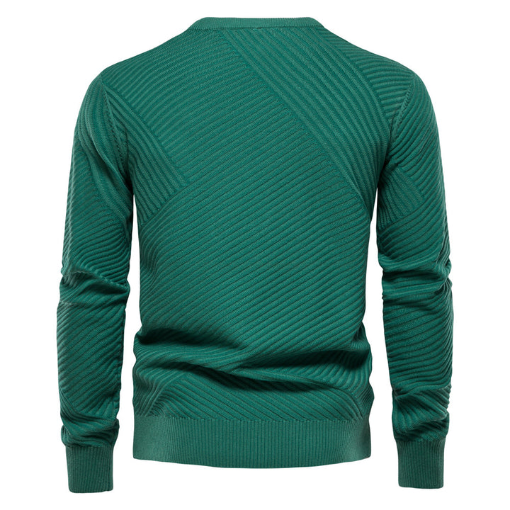 Herren Strickpullover mit modernem diagonalen Muster Echoarchiv