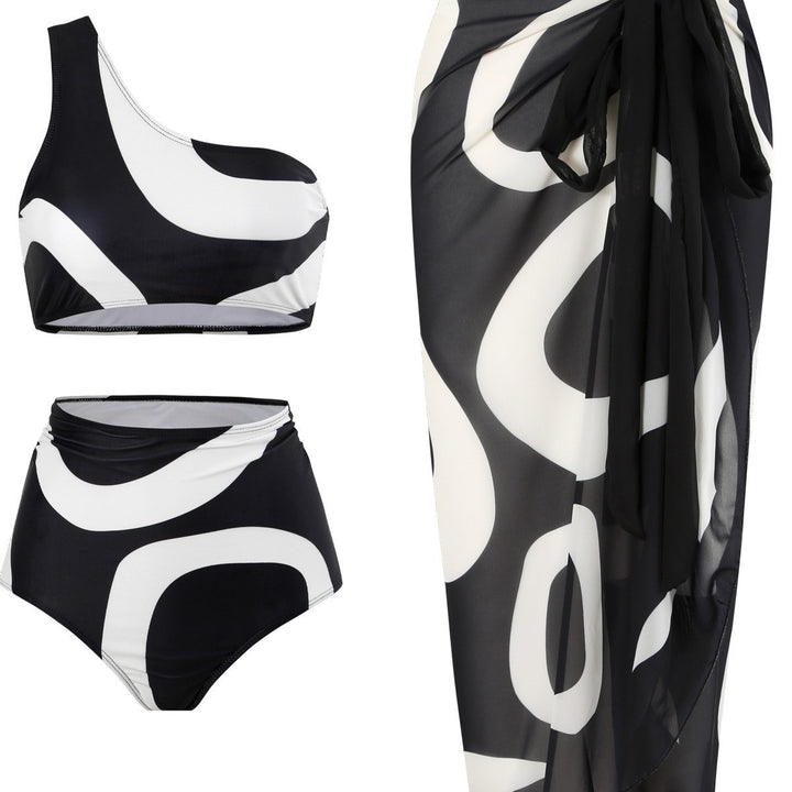 Damen Bikiniset mit asymmetrischem Oberteil und eleganter Wickel-Rock Echo Archiv