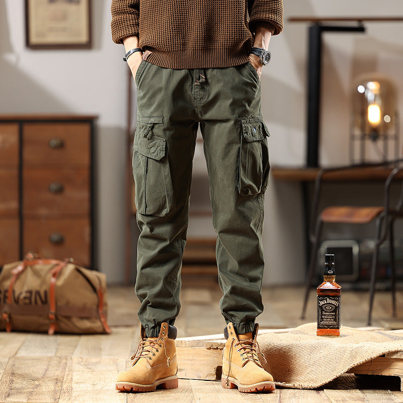 Herren Robuste Baumwoll-Cargohose mit elastischem Saum und Multifachtaschen Echo Archiv