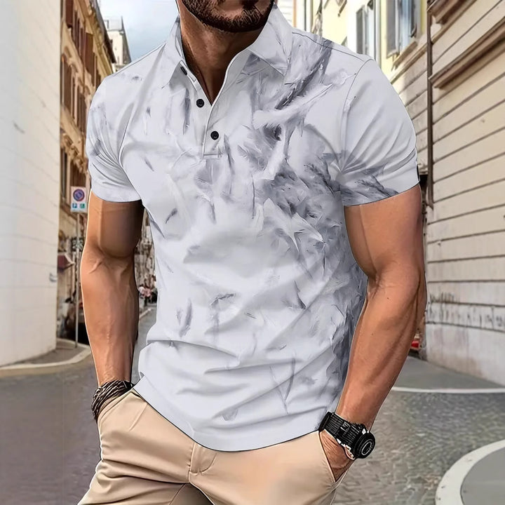 Herren Kurzarm Poloshirt mit modernem Strukturdesign Echoarchiv