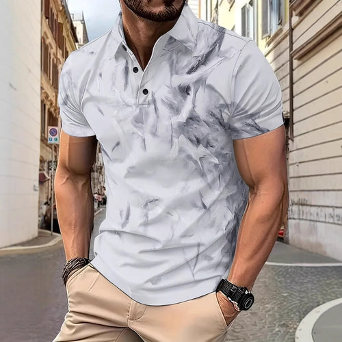 Herren Kurzarm Poloshirt mit modernem Strukturdesign Echoarchiv