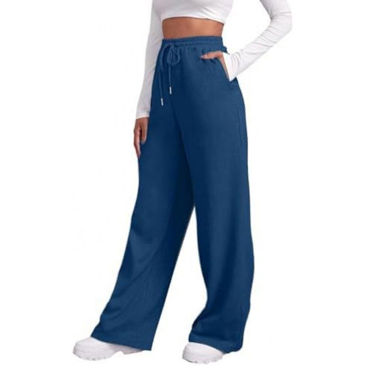 Damen nan fließende High-Waist Palazzo-Loungehose aus leichtem Jersey mit Elastikbund und praktischen Eingrifftaschen Echo Archiv
