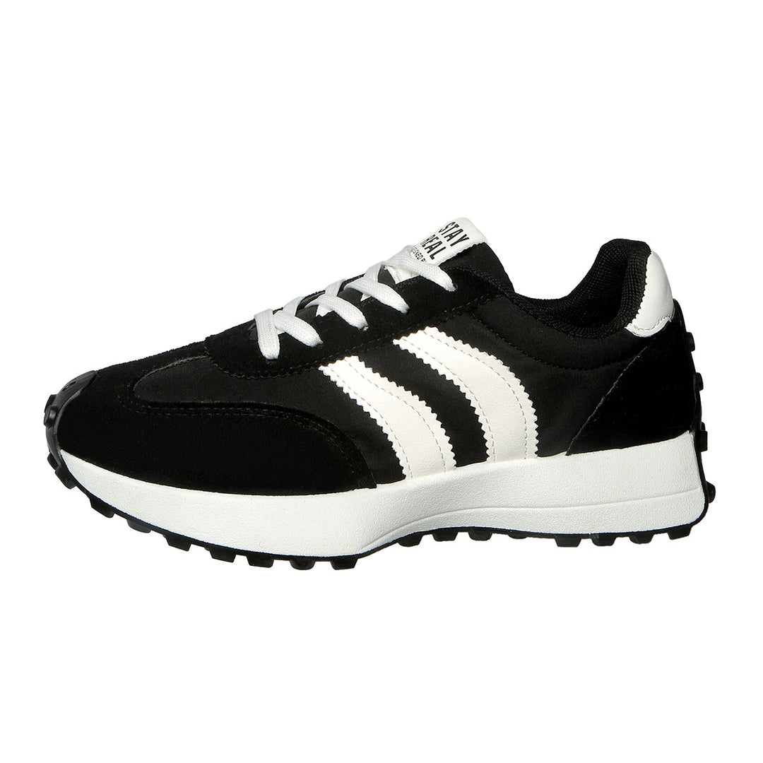 Damen nan retro-inspirierter Sneaker mit Wildleder-Overlays, Nylonoberteil und profilierter Waffelsohle Echo Archiv