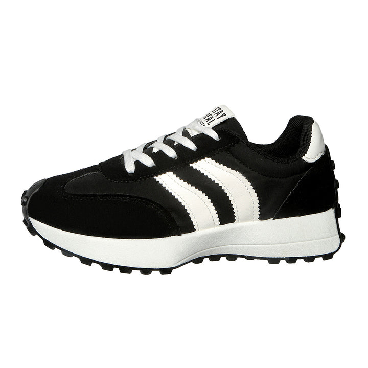 Damen nan retro-inspirierter Sneaker mit Wildleder-Overlays, Nylonoberteil und profilierter Waffelsohle Echo Archiv