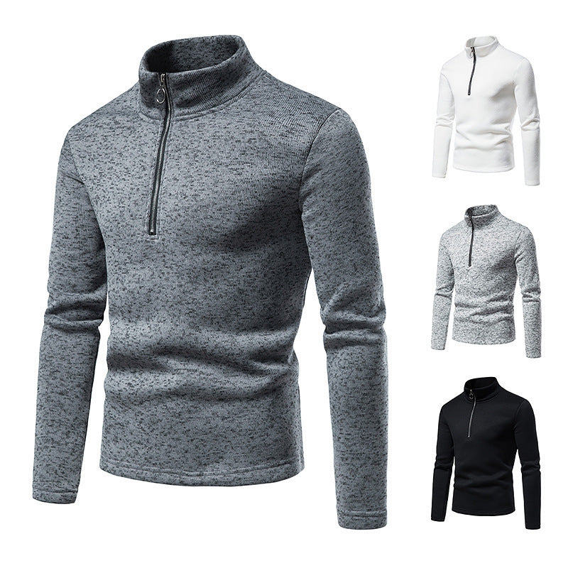 Herren Sportlicher Pullover mit modernem Stehkragen und praktischen Reißverschlussdetails Echoarchiv
