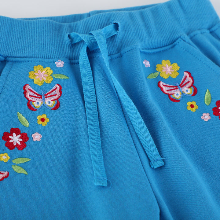 Mädchen Jogginghose mit bunten Blumen- und Schmetterlingsstickereien Echo Archiv