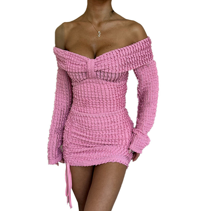 Damen schulterfreies Minikleid mit Raffung und dekorativem Schleifendetail Echo Archiv