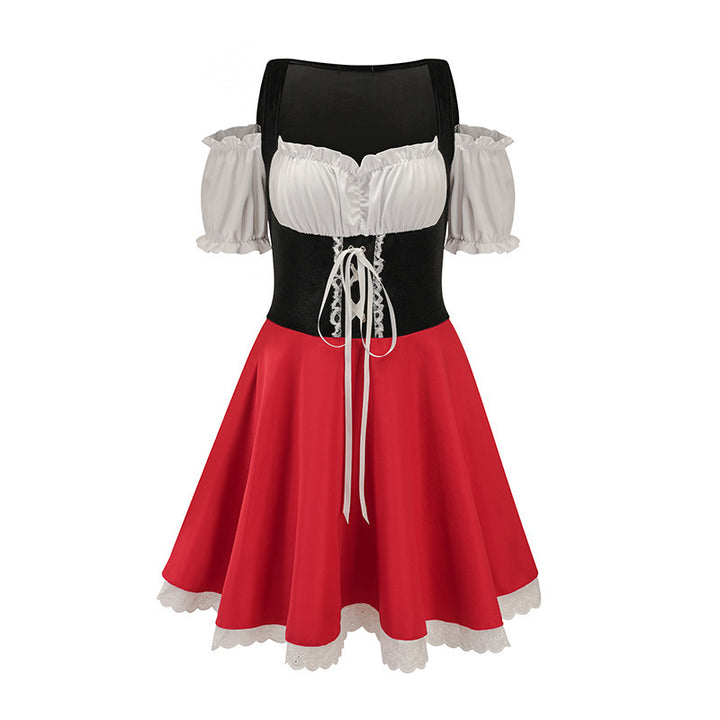 Damen nan traditionelles Dirndlkleid mit Schnürcorsage und Carmenärmeln Echo Archiv