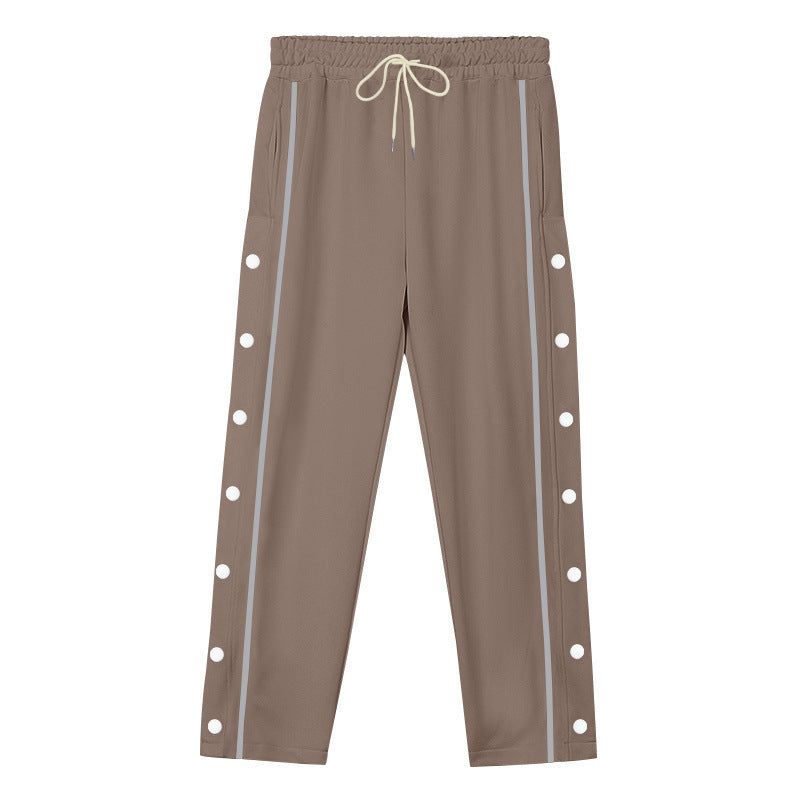 Herren Sportliche Snap-Trackhose mit seitlichen Druckknopfleisten und Tunnelzug Echoarchiv
