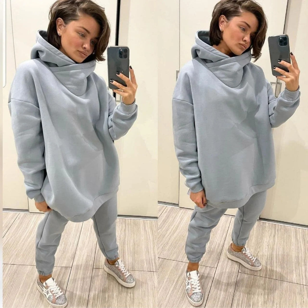 Damen nan Oversize-Hoodie-Set mit Schlauchkragen und thermogefütterter Jogginghose Echo Archiv