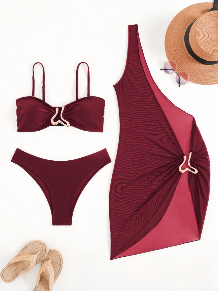 Damen Bikini-Set mit modernem Wickelrock und elastischem Oberteil Echo Archiv