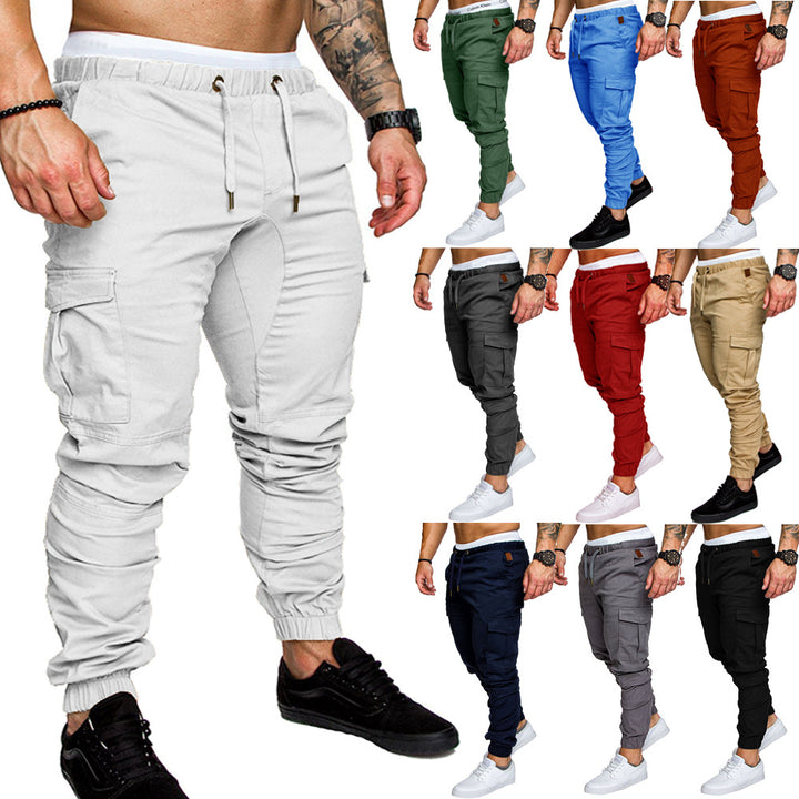 Herren Tapered Cargo-Jogger mit elastischem Bund, Kordelzug und Beuteltaschen Echo Archiv