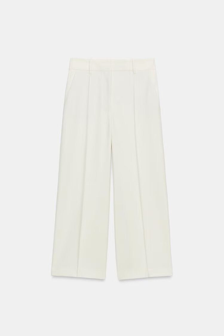 Damen Elegante High‑Waist Culotte‑Hose mit Bügelfalte und verdecktem Reißverschluss Echo Archiv