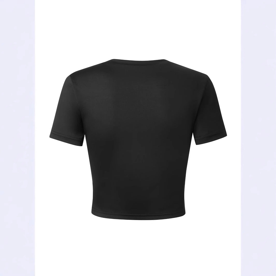 Damen Crop-T-Shirt mit auffälligem Statementdruck Echo Archiv