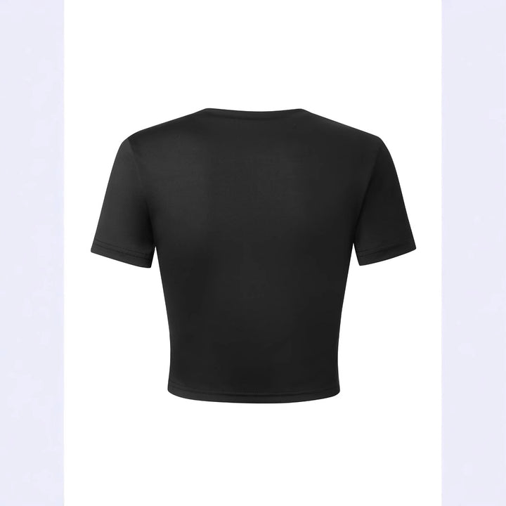 Damen Crop-T-Shirt mit auffälligem Statementdruck Echo Archiv