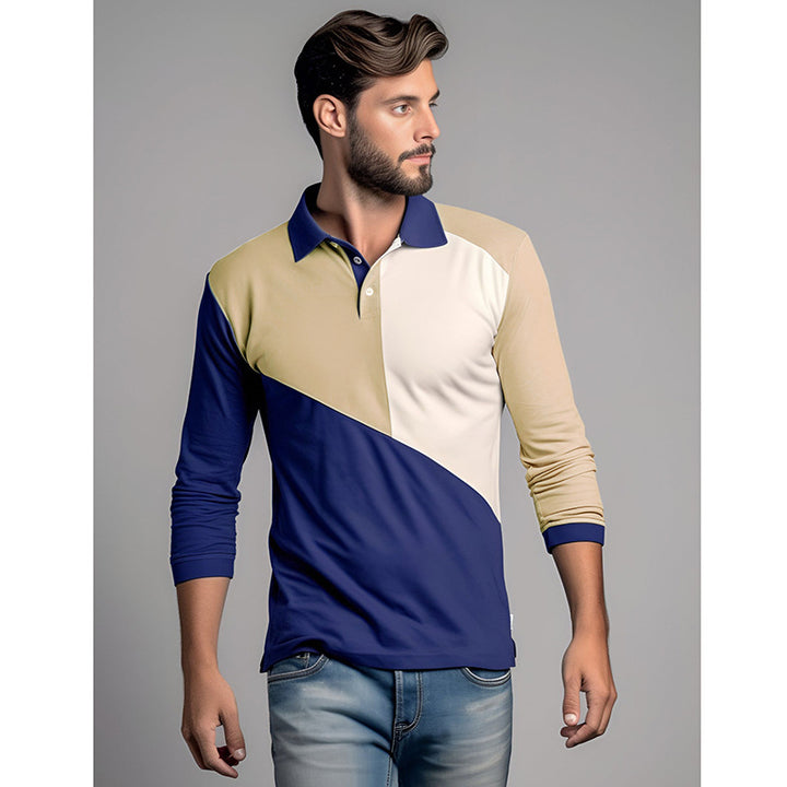 Herren Poloshirt mit modernem Farbblockdesign und komfortablem Schnitt Echoarchiv