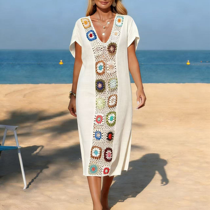 Damen Strandkleid mit floralen Häkelelementen Echo Archiv