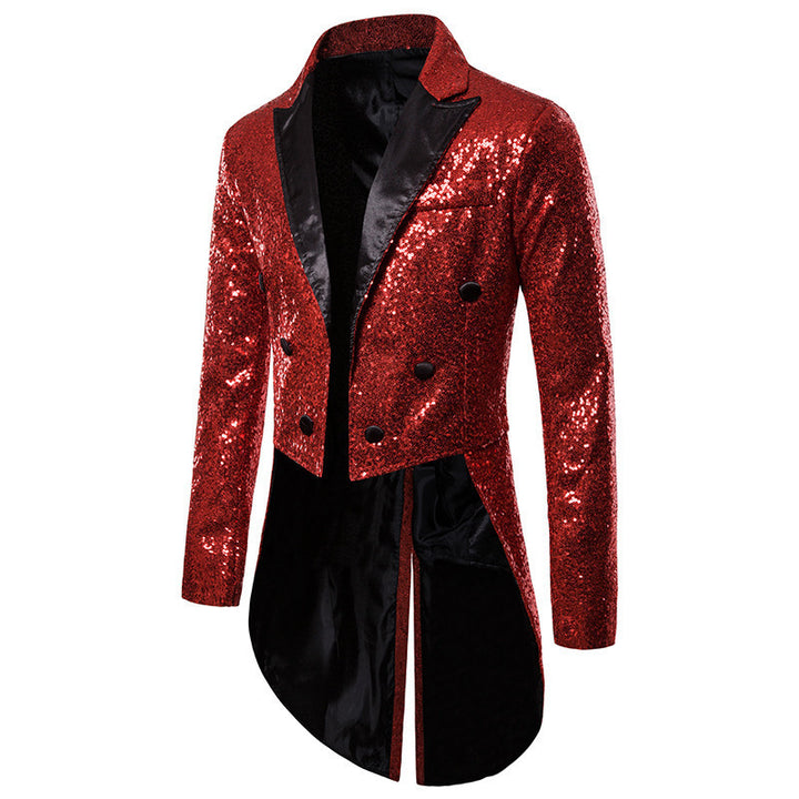 Herren glitzernde Smokingjacke mit elegantem Schnitt und schimmernden Pailletten Echoarchiv