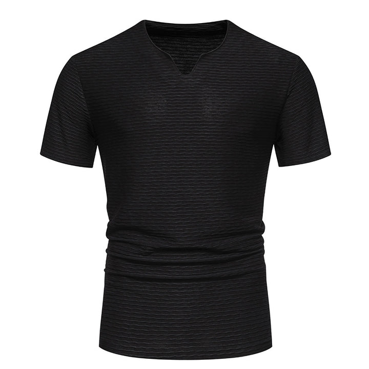 Herren Kurzarm T-Shirt mit strukturiertem Wellenmuster Echoarchiv
