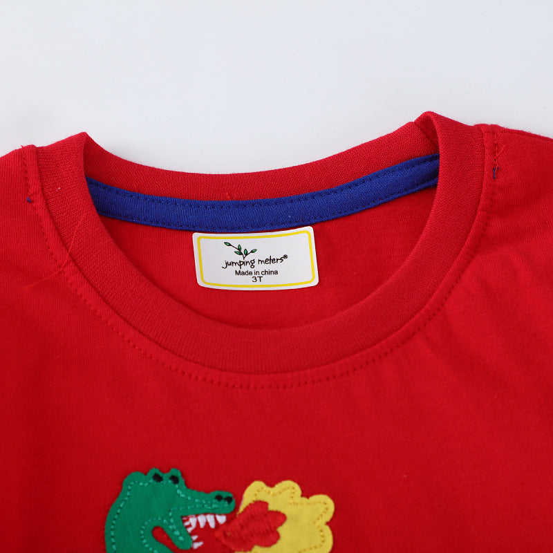 Jungen T-Shirt mit bunten Dinosaurierapplikationen Echo Archiv