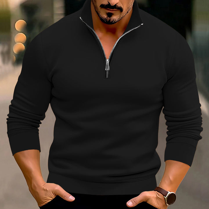 Herren Strickpullover mit halbem Reißverschluss und bequemem Schnitt Echoarchiv