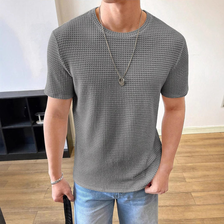 Herren lässiges Struktur-T-Shirt aus atmungsaktivem Material Echoarchiv
