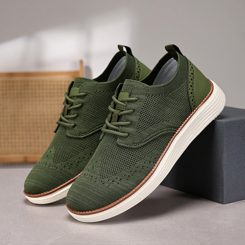 Herren nan gestrickter Oxford-Sneaker mit Wingtip-Perforation und federleichter EVA-Sohle Echo Archiv