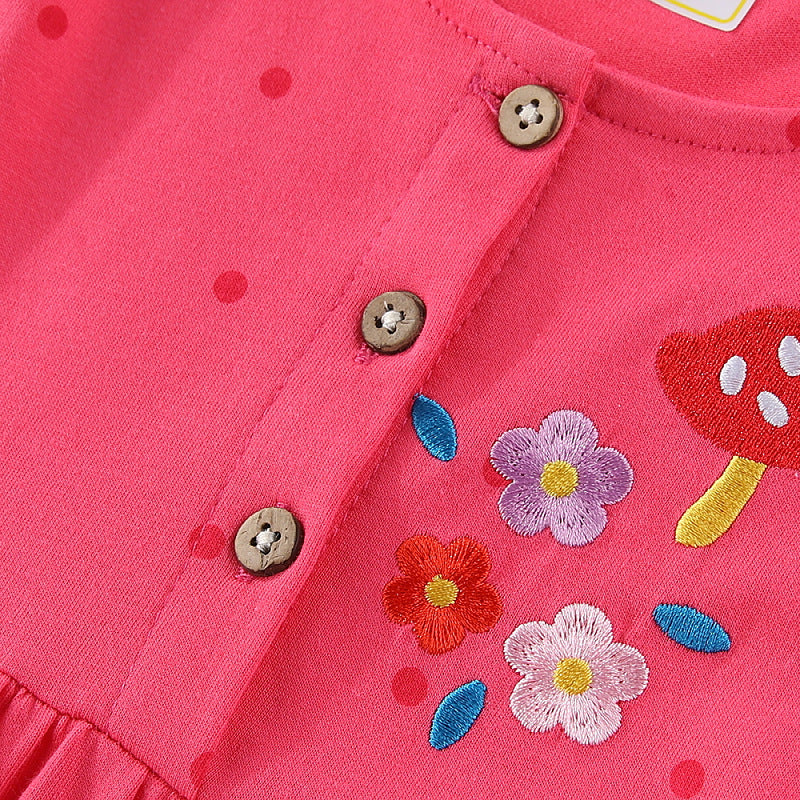 Mädchen Kleid mit bunten Einhorn- und Blumenstickereien Echo Archiv