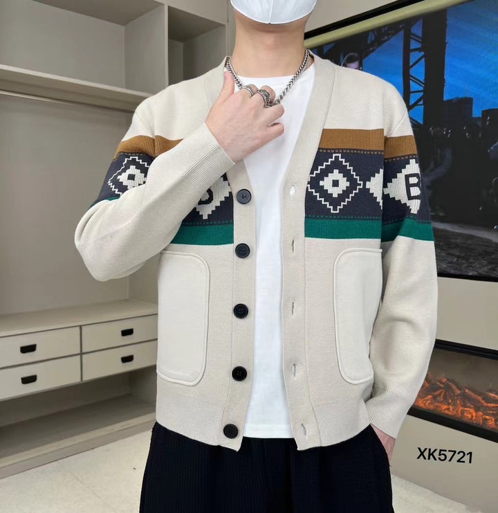 Herren Modische Strickjacke mit grafischem Muster Echoarchiv