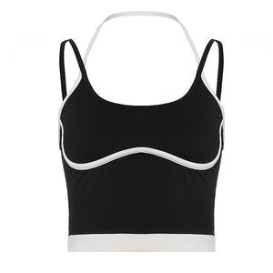 Damen modisches Crop-Top mit Bindeband und doppeltem Träger Echo Archiv