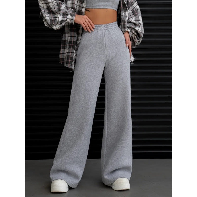Damen nan fließende Palazzo-Loungehose mit extra weitem Bein elastischem Komfortbund und dezenten Eingrifftaschen Echo Archiv