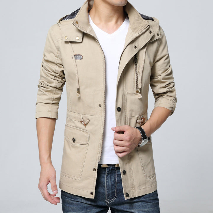 Herren Baumwollparka mit Kapuze, Kordelzug und Multifunktions‑Taschen – Taviero