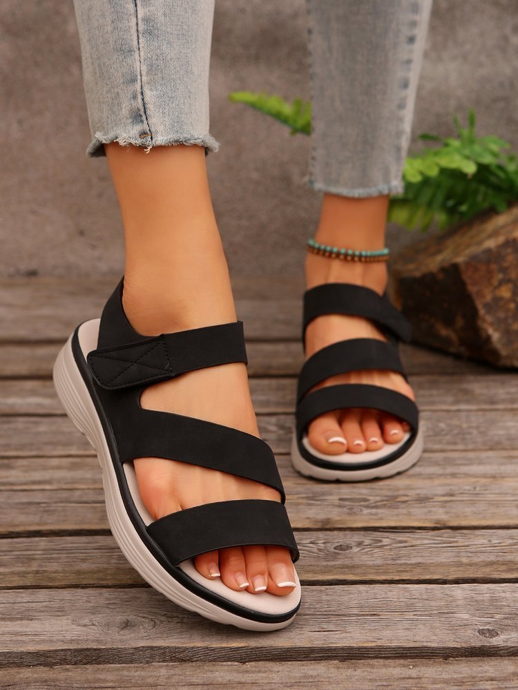 Damen Komfort-Sandalen mit verstellbaren Klettbandagen und ergonomischer Dämpfung – Sorelia