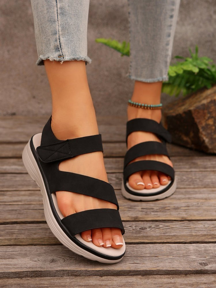 Damen Komfort-Sandalen mit verstellbaren Klettbandagen und ergonomischer Dämpfung – Sorelia