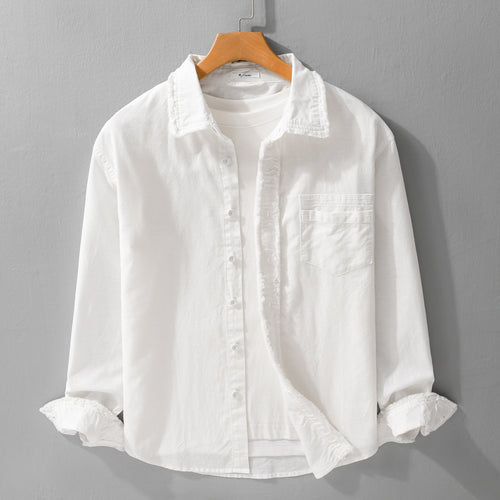 Herren Fransen-Overshirt aus Baumwollmix mit Brusttasche und Knopfleiste Echoarchiv