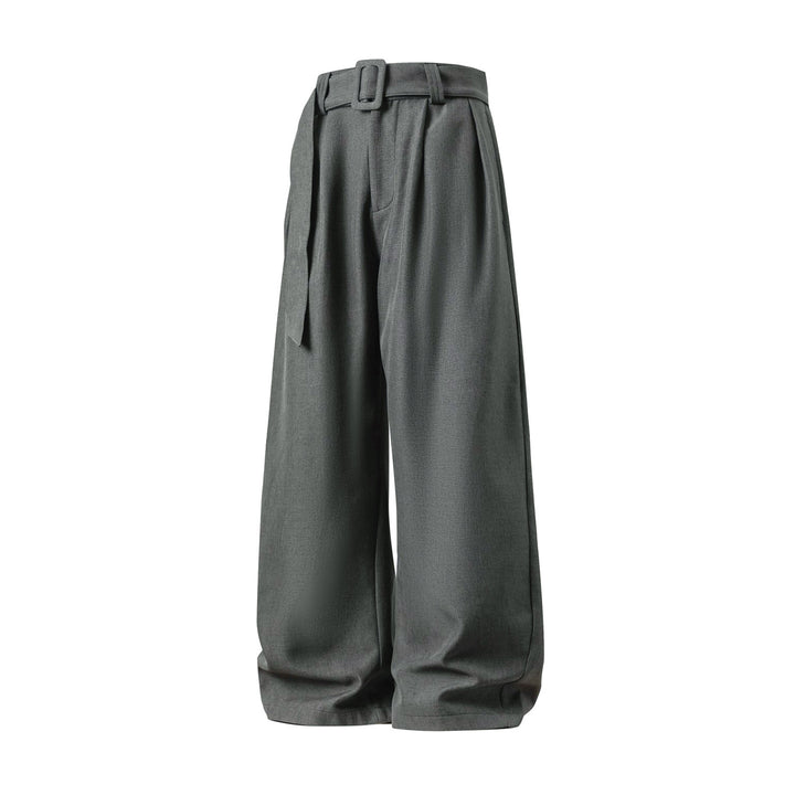 Damen Weite High-Waist Palazzo-Hose mit Bundfalten und Bindegürtel Echo Archiv