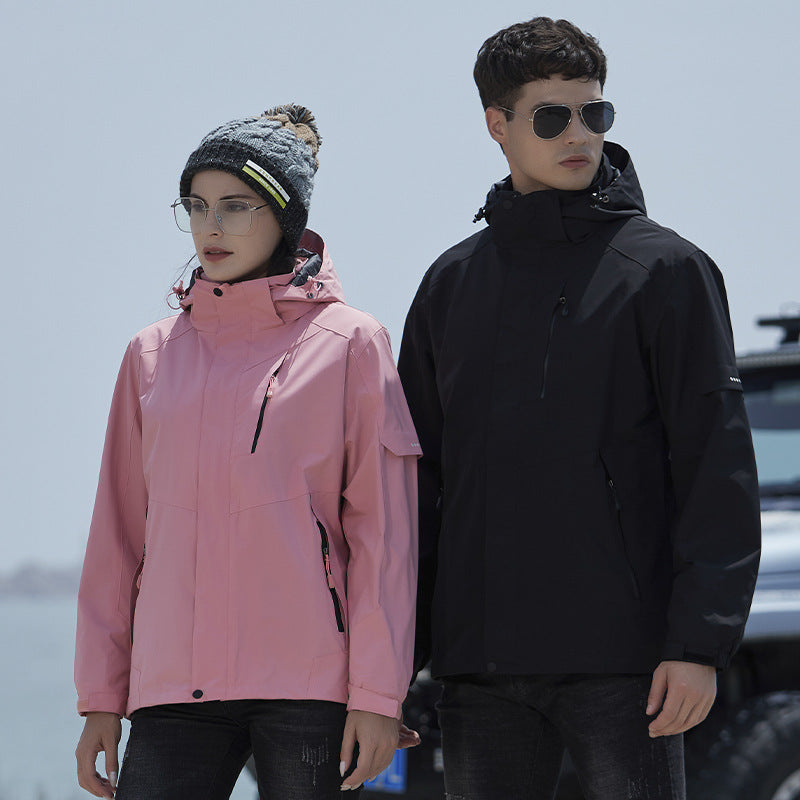 Damen Wasserdichte Outdoorjacke mit Kapuze, atmungsaktiver Membran und Multifunktions‑Reißverschlusstaschen – Célinea