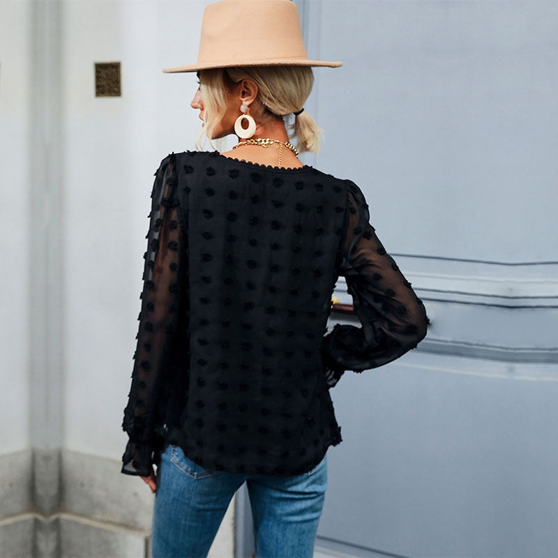 Damen Elegante Chiffonbluse mit Rüschendetails Echo Archiv