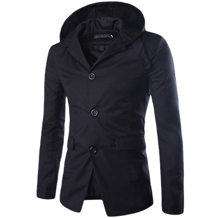 Herren modische Blazerjacke mit Kapuze Echoarchiv