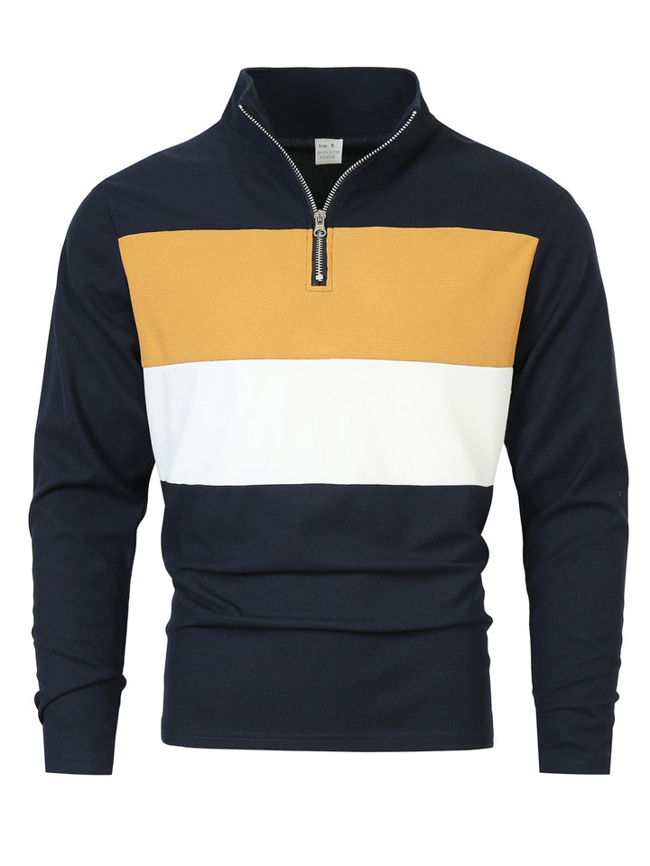 Herren Sportpullover mit modernem Stehkragen und Reißverschluss Echoarchiv