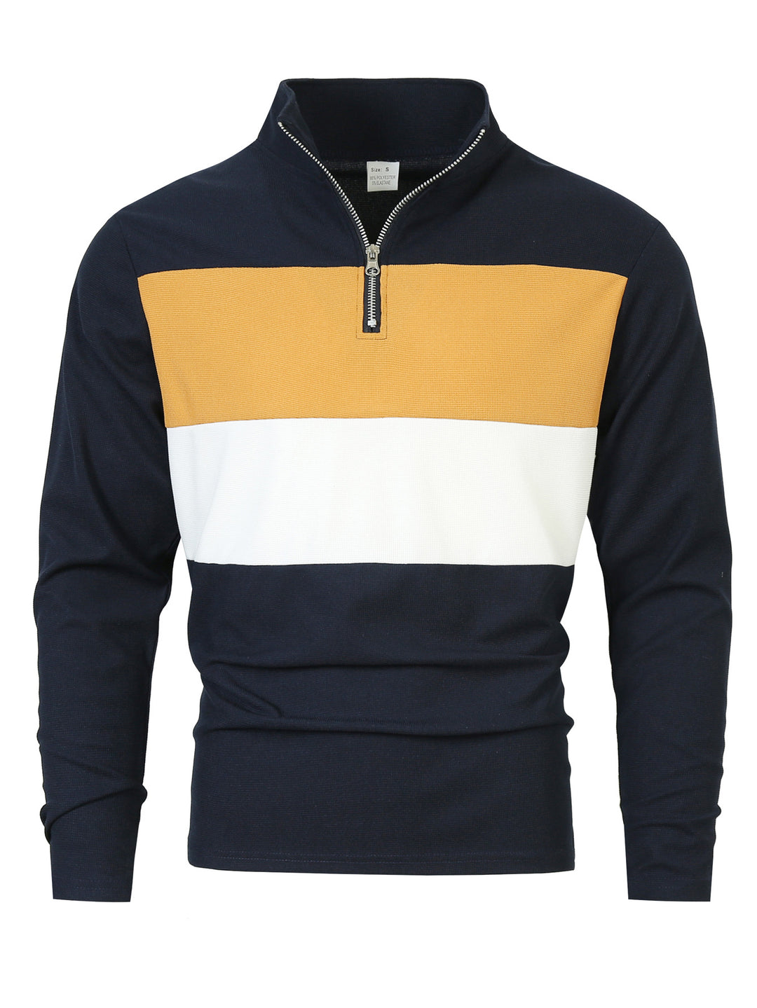 Herren modischer Pullover mit Reißverschluss und Farbblockdesign Echoarchiv