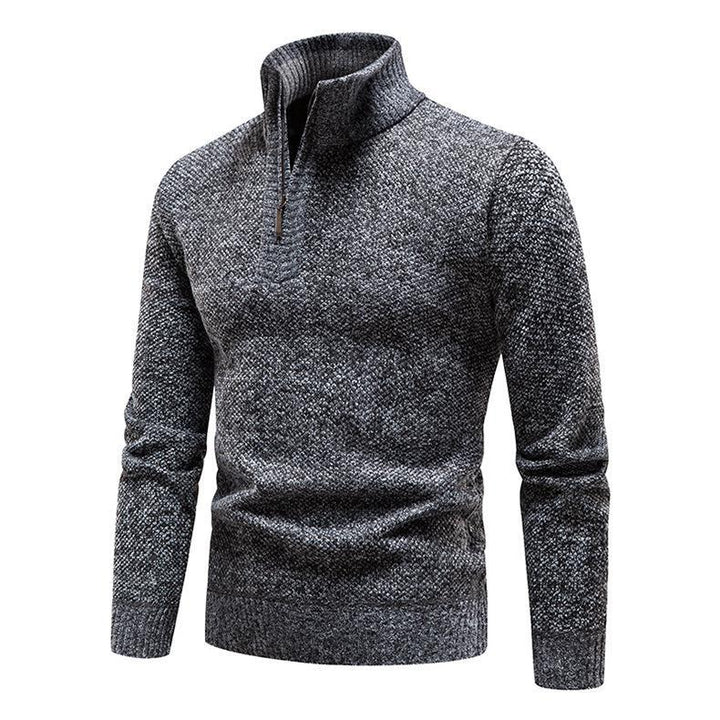 Herren Pullover mit halbem Reißverschluss und strukturiertem Design Echoarchiv