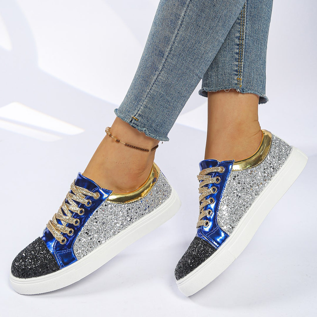 Damen  Glitzer-Sneaker mit funkelnder Zehenkappe, metallic-Overlays und gepolstertem Komfortfußbett Echo Archiv