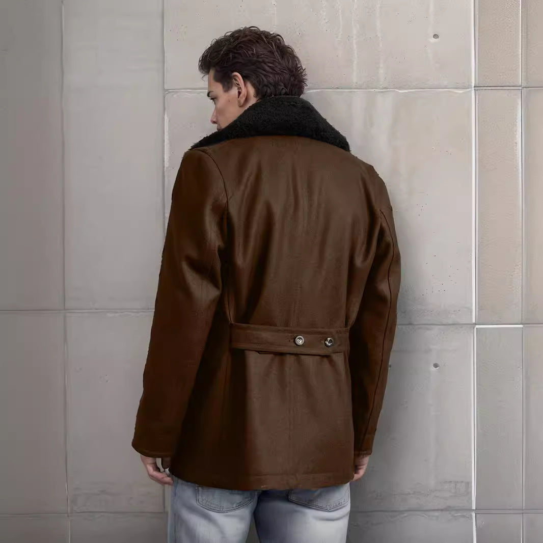 Herren modische Dufflejacke mit weichem Kragen und praktischen Taschen Echoarchiv