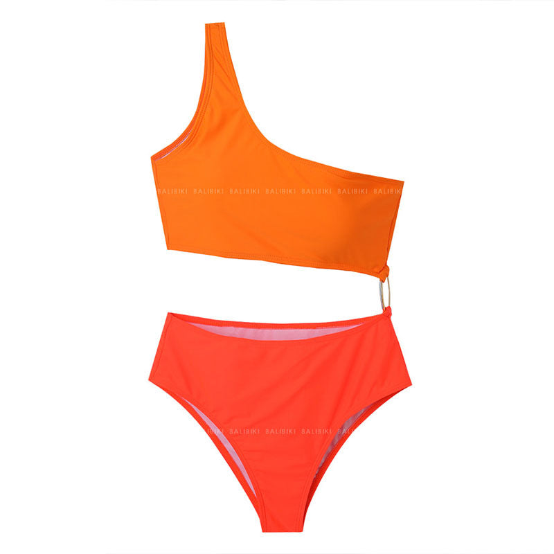 Damen Triangel-Bikini mit asymmetrischem Schnitt und integrierter Raffung Echo Archiv