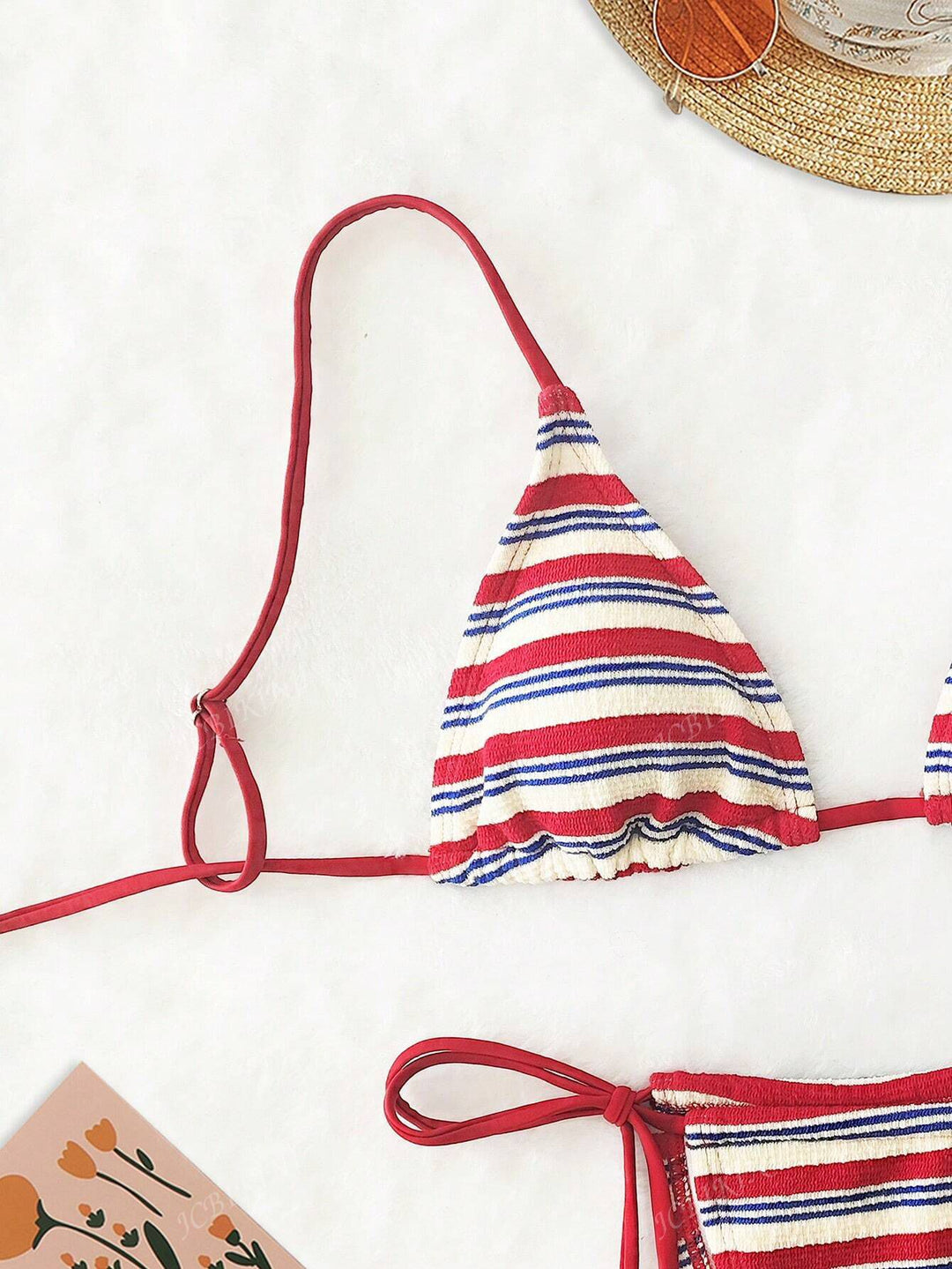 Damen Triangel-Bikini mit buntem Streifenmuster Echo Archiv